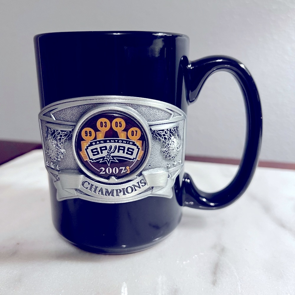 🖤🏀 SPURS 2007 NBA Champions Pewter Trophy Coffee Cup Mug Mint Collectible NEW!
